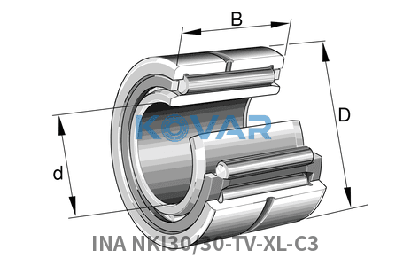 INA INA NKI30/30-TV-XL-C3 Machined needle roller bearing