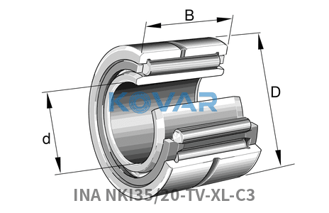 INA INA NKI35/20-TV-XL-C3 Machined needle roller bearing