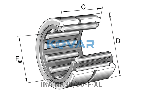INA INA NK30/30-F-XL Machined needle roller bearing
