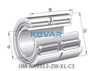 INA INA NA6913-ZW-XL-C3 Machined needle roller bearing
