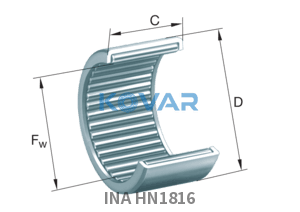 INA INA HN1816 Drawn cup roller bearing