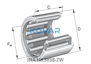 INA INA HK3038-ZW Drawn cup roller bearing