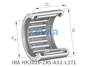 INA INA HK3020-2RS-AS1-L271 Drawn cup roller bearing