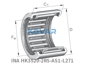 INA INA HK3520-2RS-AS1-L271 Drawn cup roller bearing