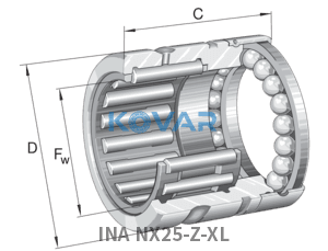 INA INA NX25-Z-XL Needle roller/axial bearing