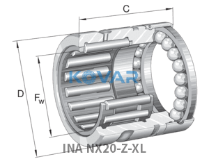 INA INA NX20-Z-XL Needle roller/axial bearing