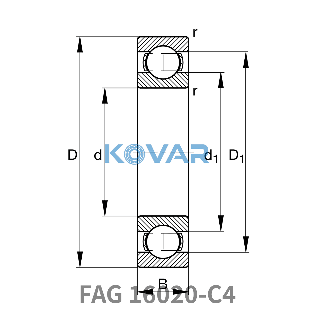 FAG FAG 16020-C4 Deep groove ball bearings