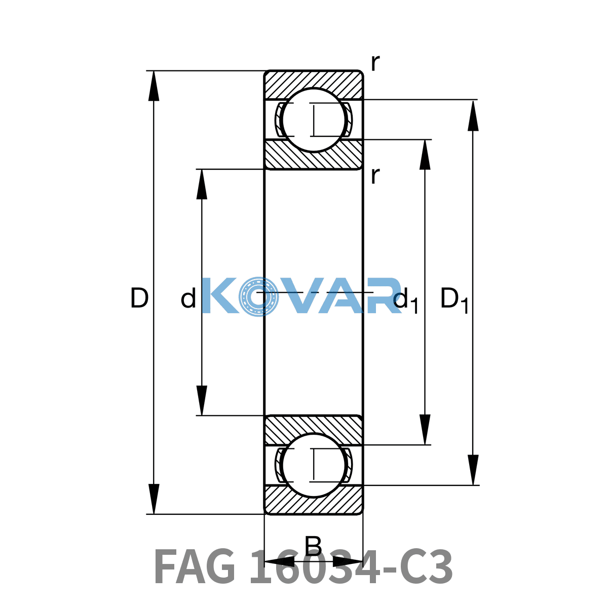 FAG FAG 16034-C3 Deep groove ball bearings