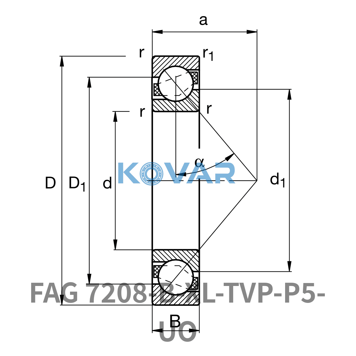 FAG FAG 7208-B-XL-TVP-P5-UO Angular contact ball bearing