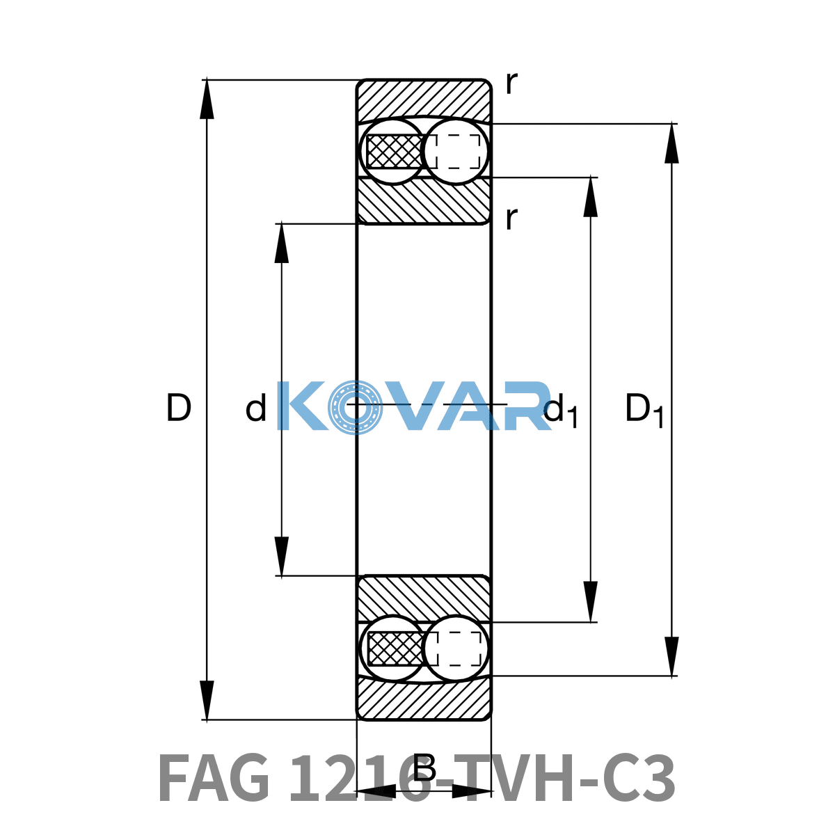 FAG FAG 1216-TVH-C3 Self-aligning ball bearing