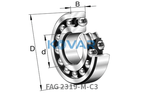 FAG FAG 2319-M-C3 Self-aligning ball bearing