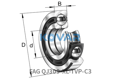 FAG FAG QJ309-XL-TVP-C3 Four point contact bearing