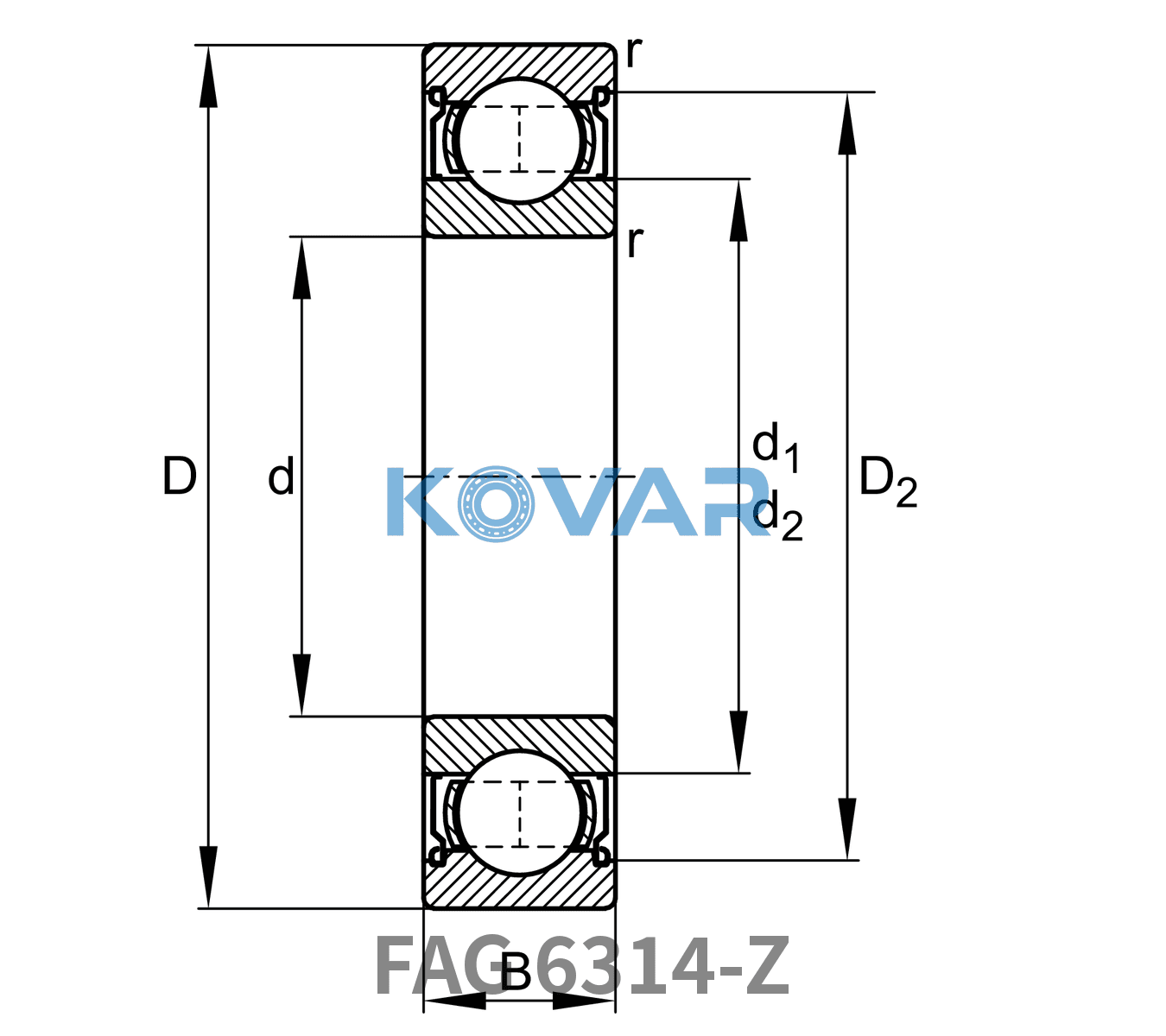 FAG FAG 6314-Z Deep groove ball bearings