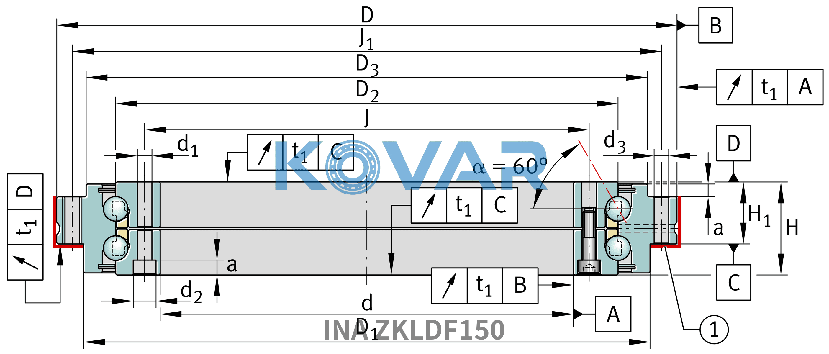 INA INA ZKLDF150 Axial angular contact bearing