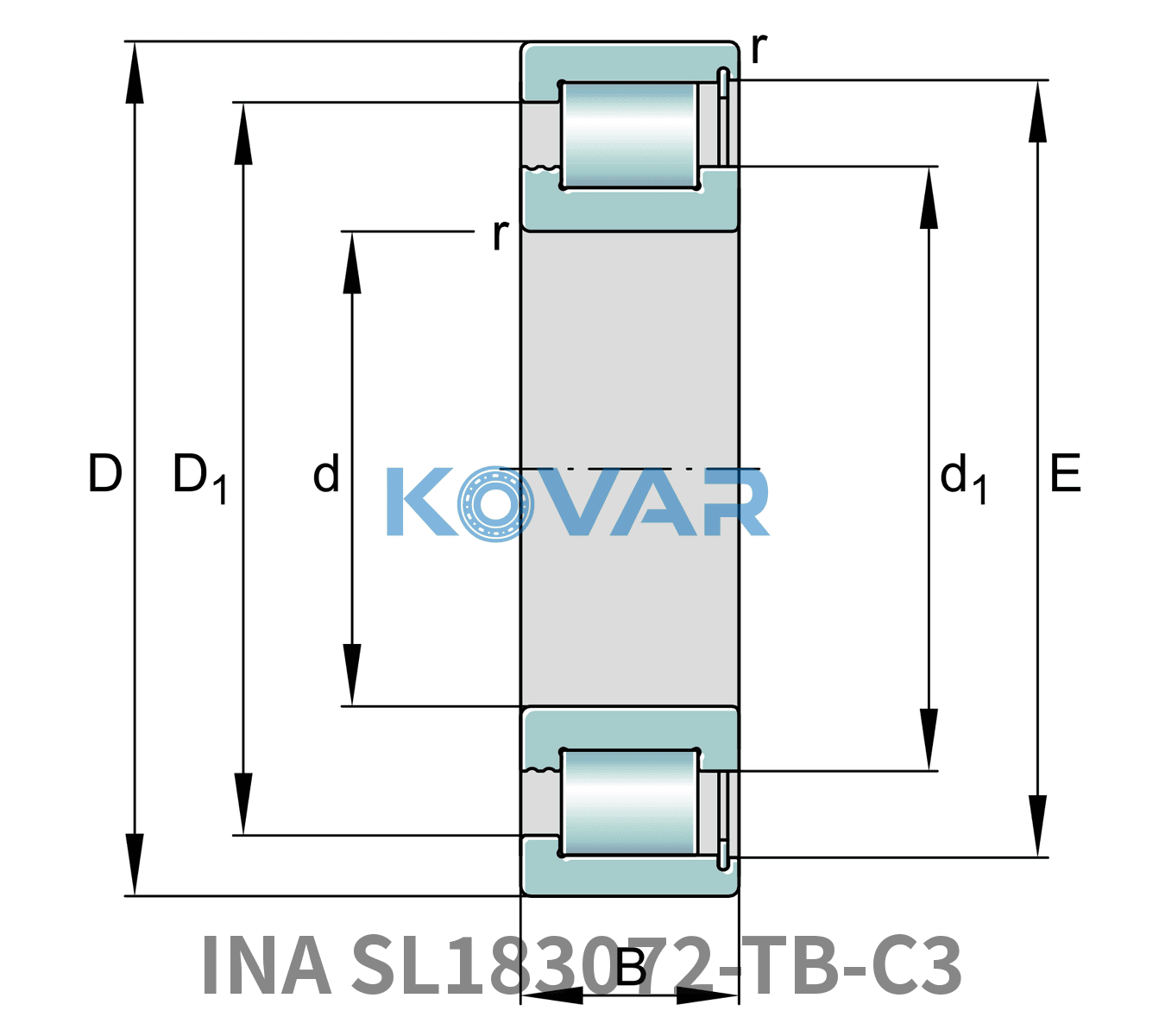 INA INA SL183072-TB-C3 Cylindrical roller bearing