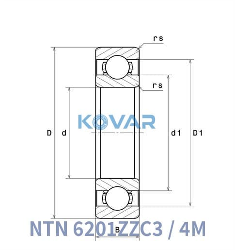 NTN 6201ZZC3/4M NTN 6201ZZC3/4M Deep Groove Ball Bearing