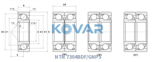 NTN 7304BDF/GNP5 NTN 7304BDF/GNP5 Angular Contact Ball Bearing