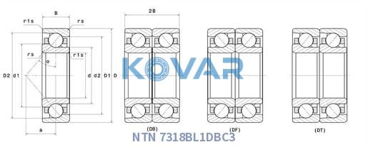 NTN 7318BL1DBC3 NTN 7318BL1DBC3 Angular Contact Ball Bearing