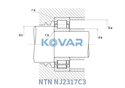 NTN NJ2317C3 NTN NJ2317C3 Cylindrical Roller Bearing